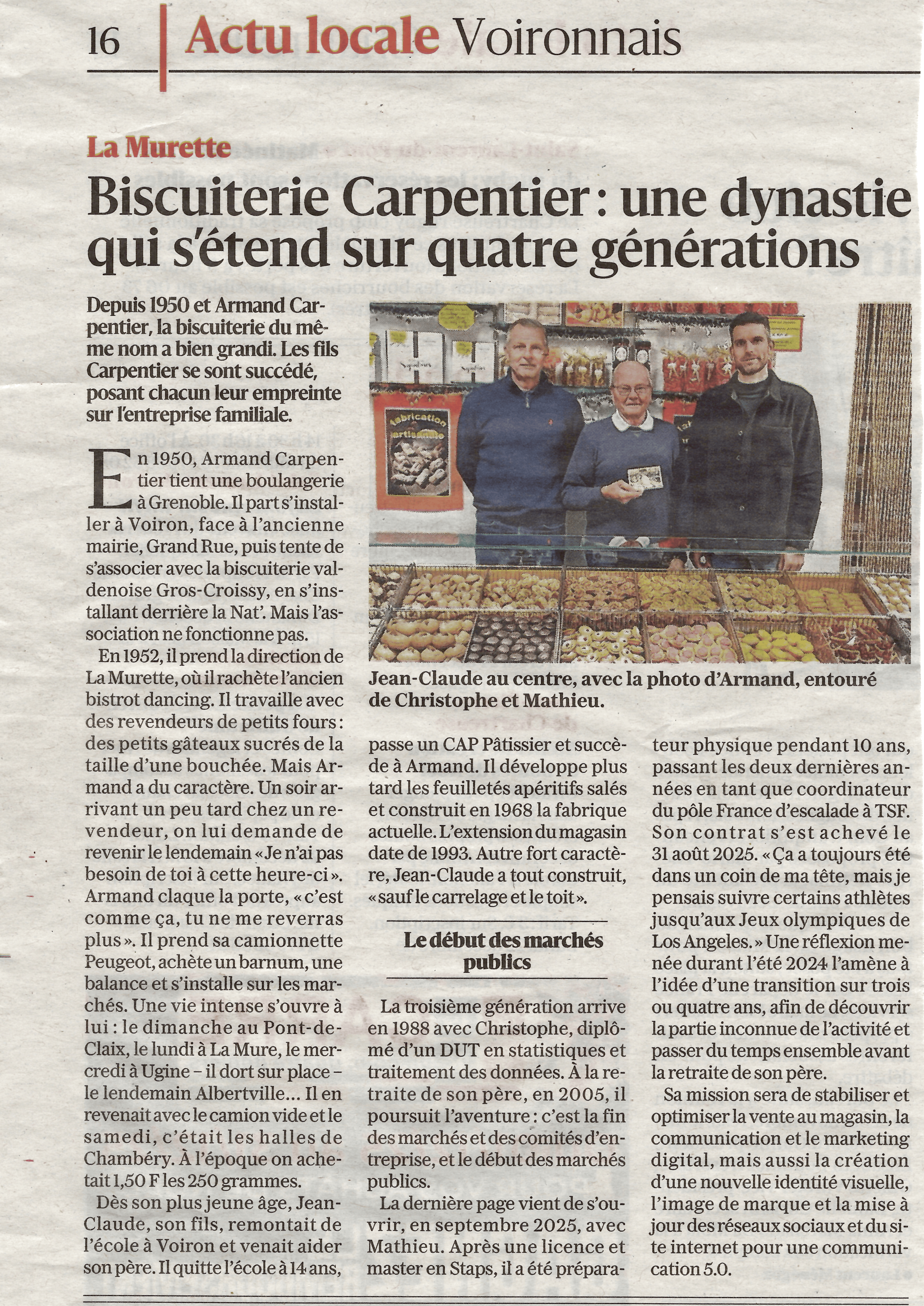 Article du Dauphiné Libéré - 12/2025