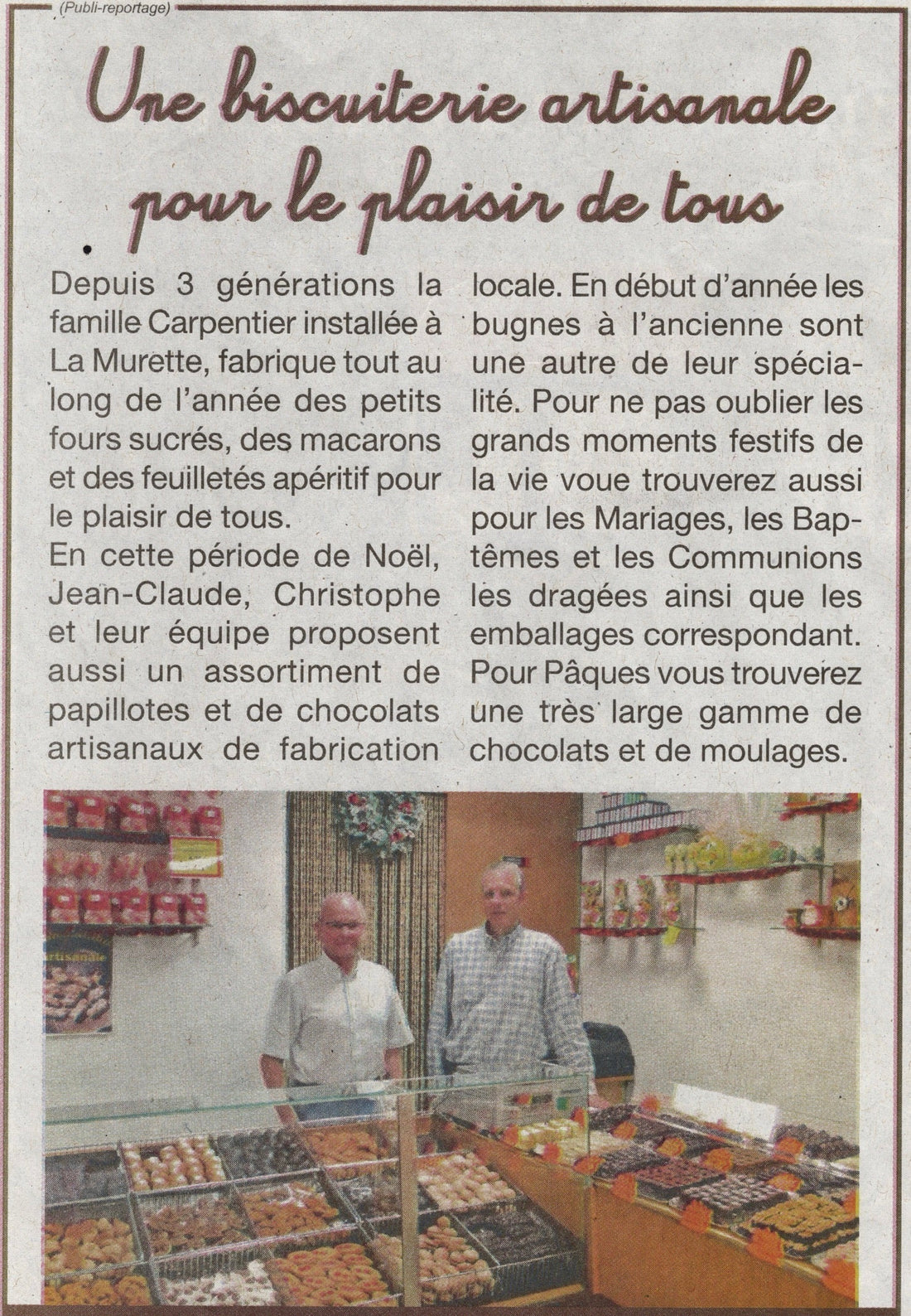 Article du Dauphiné Libéré - 12/2018